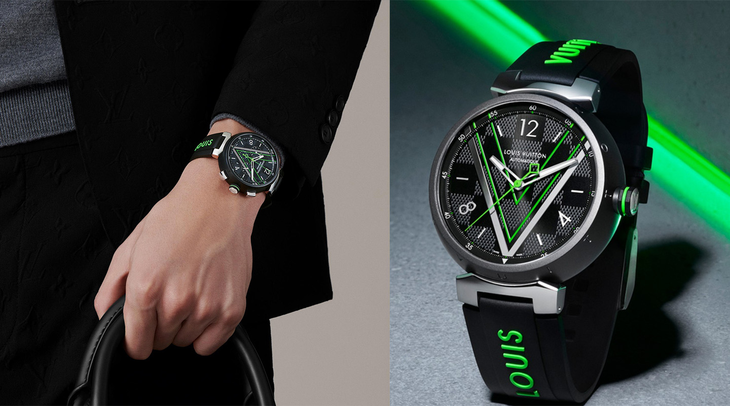 Đồng hồ Louis Vuitton Tambour Damier Graphite Race: Một lựa chọn, hai biểu tượng