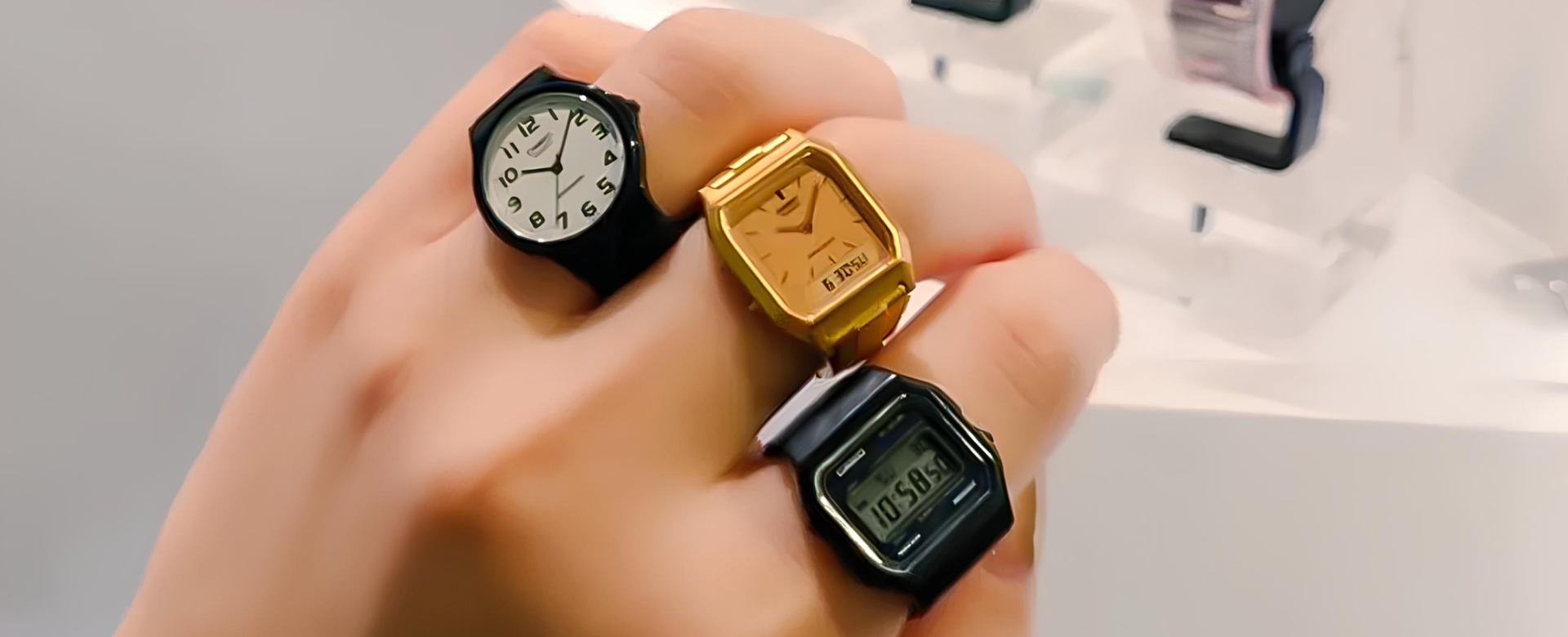 Casio tung mẫu đồng hồ mini cho ngón tay